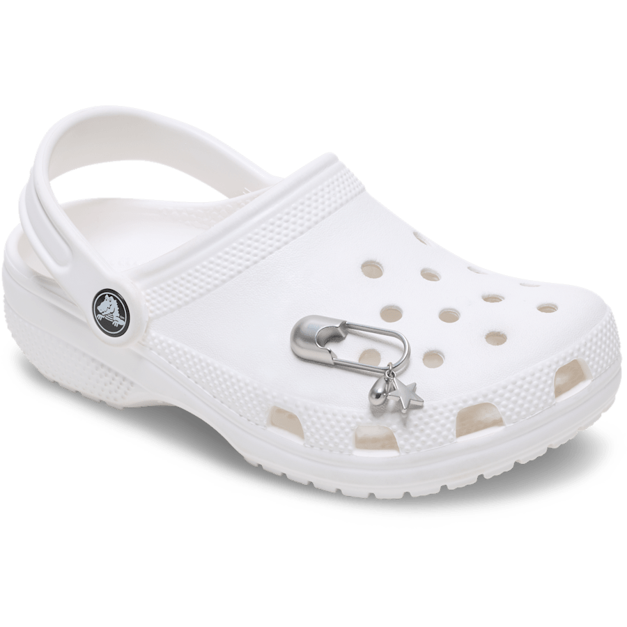 Crocs On sale | Silver Meta Safety Pin Jibbitz™ charms