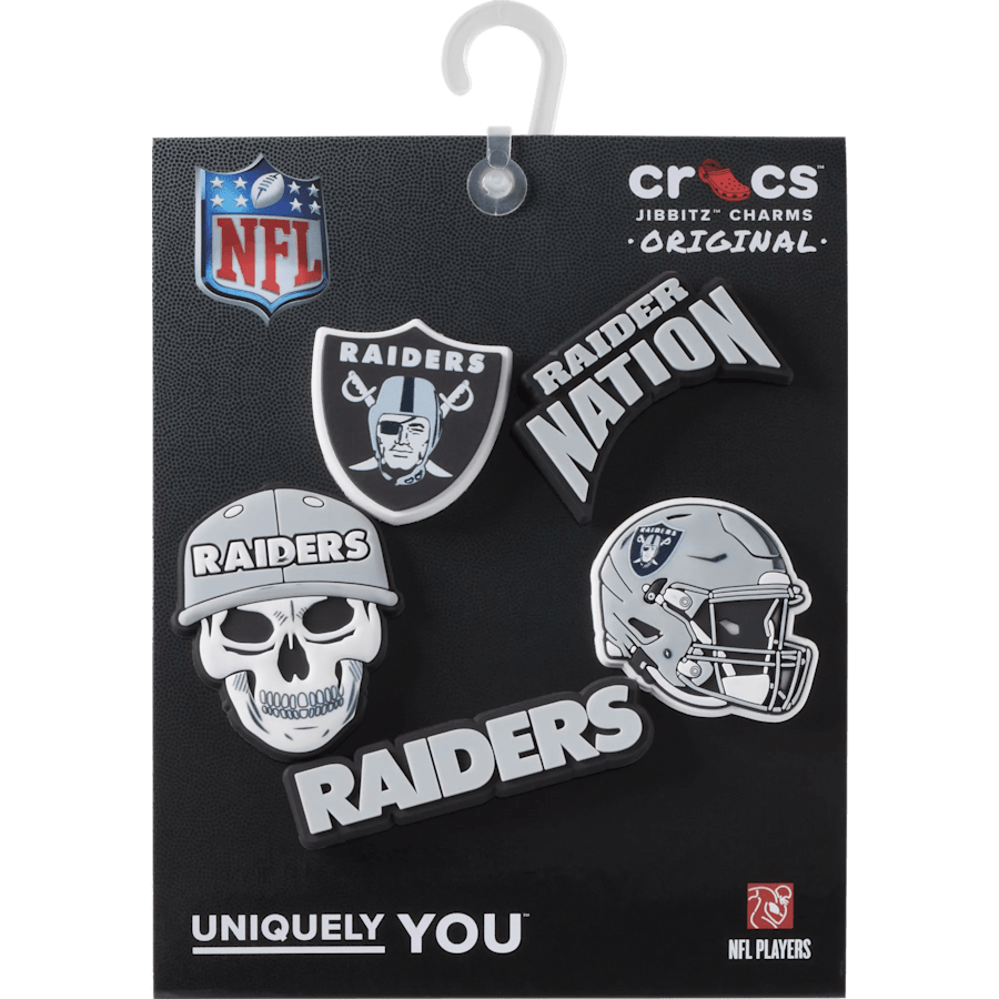 Crocs New | NFL Las Vegas Raiders 5 Pack Jibbitz Shoe Charm