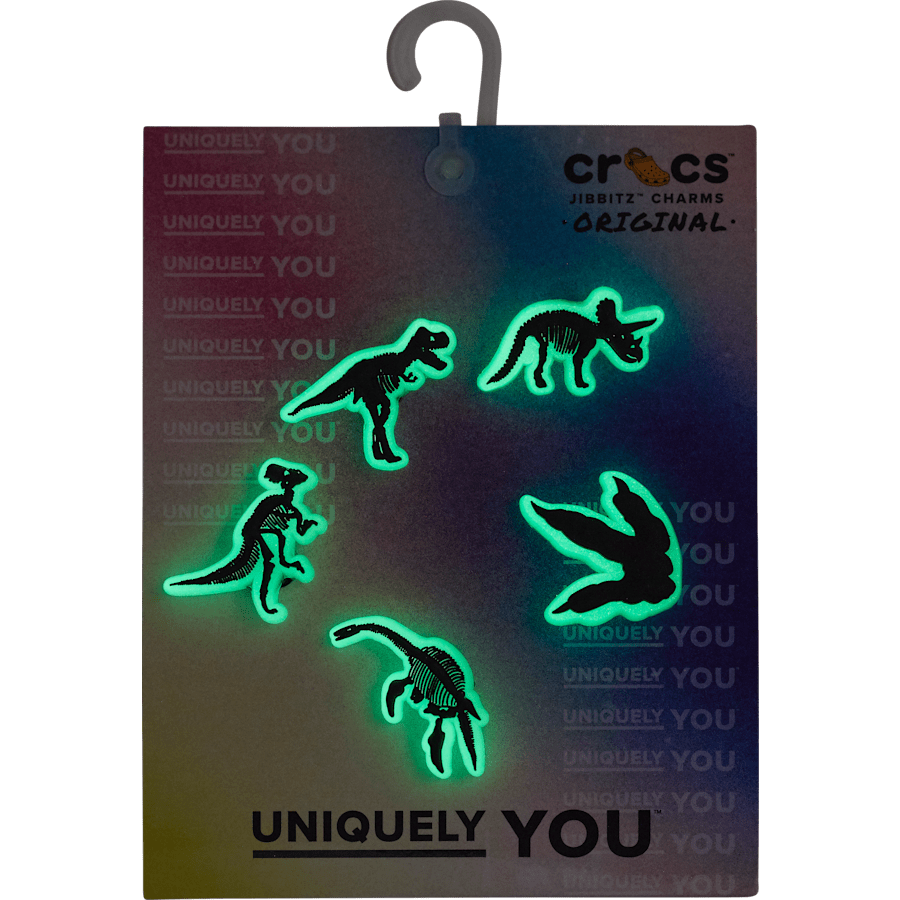 Crocs Discount | Glow In The Dark Dino 5 Pack Jibbitz Shoe Charm