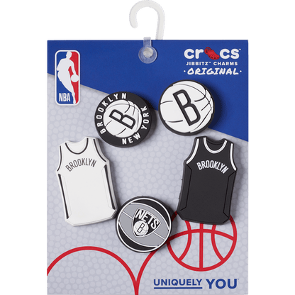 Crocs - NBA Brooklyn Nets 5 Pack Jibbitz™ charms Women|Men|Jibbitz™ Charms
