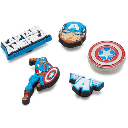 Crocs - Captain America 5 Pack Jibbitz™ charms Women|Men|Kids|Jibbitz™ Charms