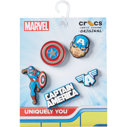 Crocs - Captain America 5 Pack Jibbitz™ charms Women|Men|Kids|Jibbitz™ Charms