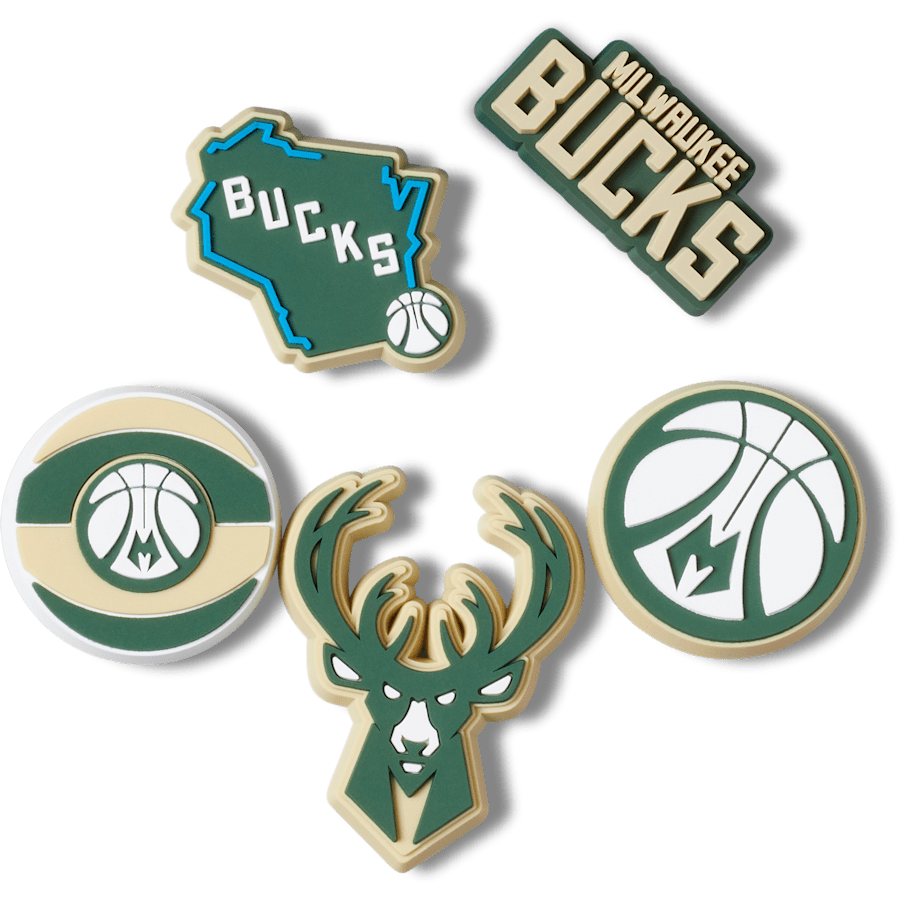 Crocs Online | NBA Milwaukee Bucks 5 Pack Jibbitz™ charms