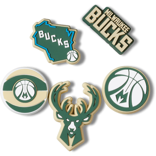 Crocs Online | NBA Milwaukee Bucks 5 Pack Jibbitz™ charms