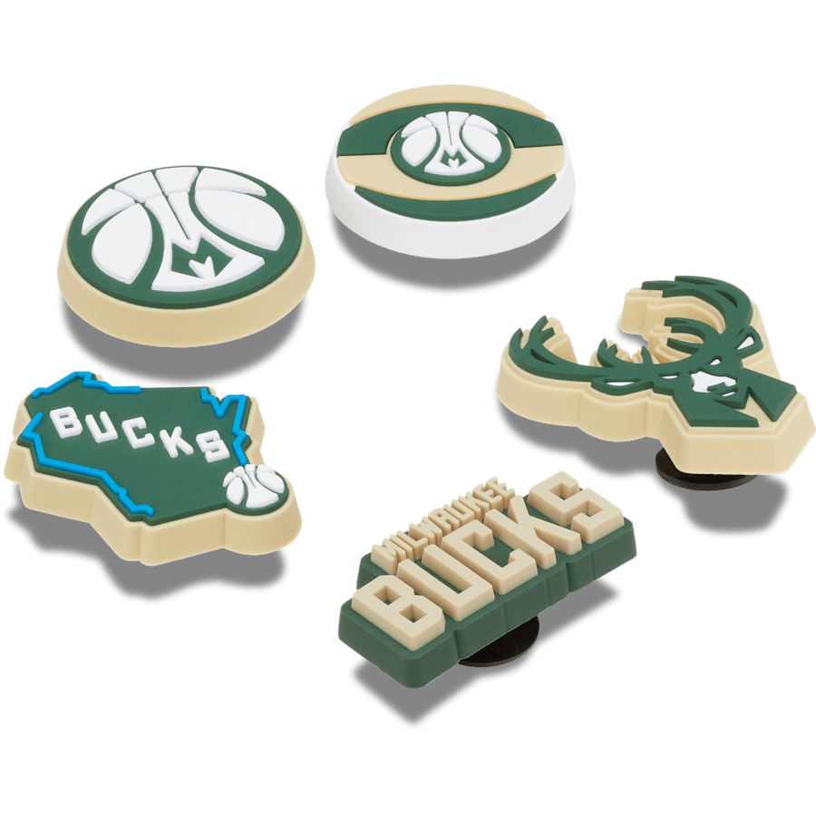 Crocs Online | NBA Milwaukee Bucks 5 Pack Jibbitz™ charms