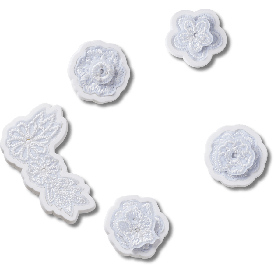 Crocs On sale | White Elegant Floral 5 Pack Jibbitz™ charms