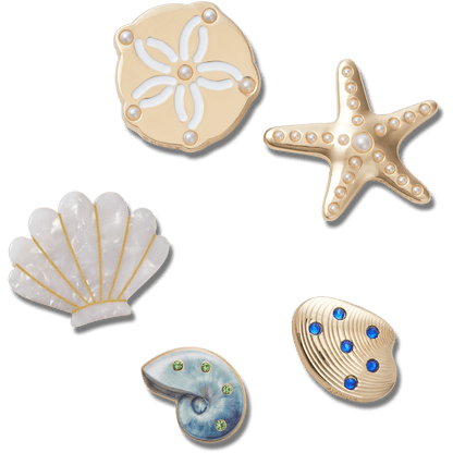Crocs - Gold Seashell 5 Pack Jibbitz™ charms Women|Men|Jibbitz™ Charms