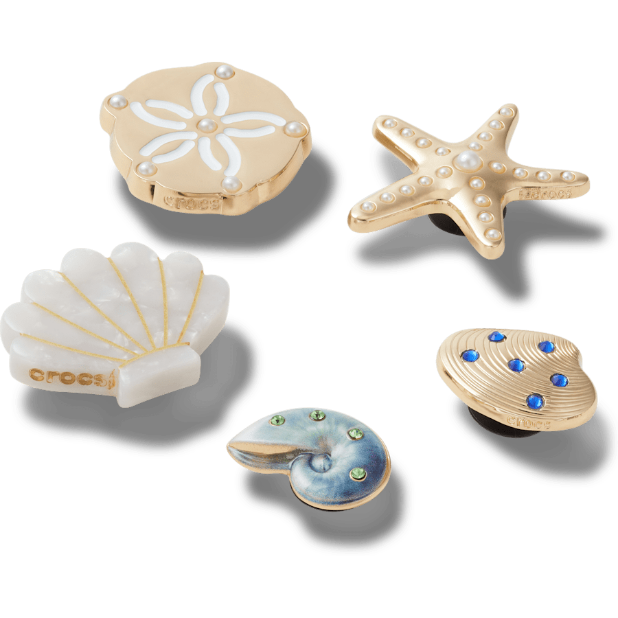 Crocs US | Gold Seashell 5 Pack Jibbitz™ charms