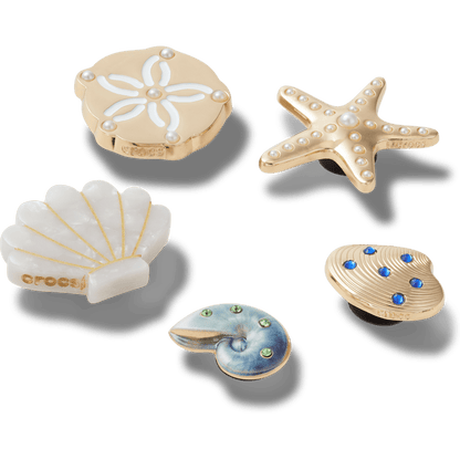Crocs - Gold Seashell 5 Pack Jibbitz™ charms Women|Men|Jibbitz™ Charms