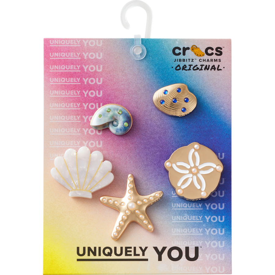 Crocs US | Gold Seashell 5 Pack Jibbitz™ charms