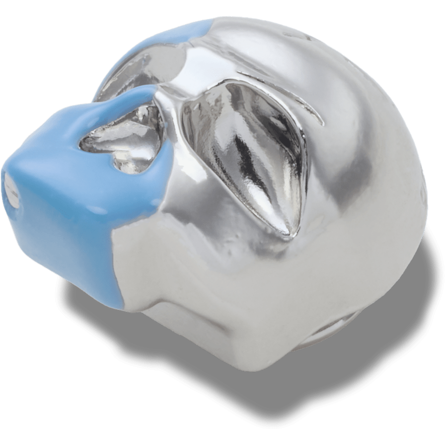 Crocs Outlet | Silver and Blue Enamel Skull Jibbitz™ charms