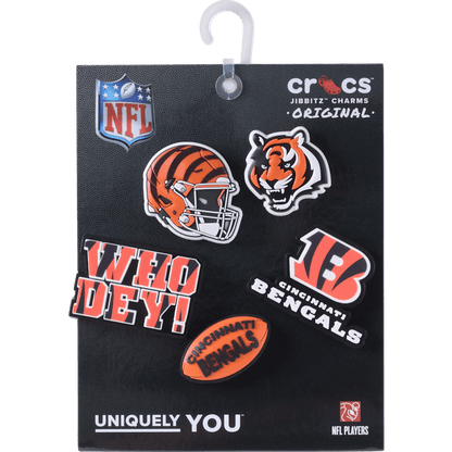 Crocs - NFL Cincinnati Bengals 5 Pack Jibbitz Shoe Charm Women|Men|Jibbitz™ Charms