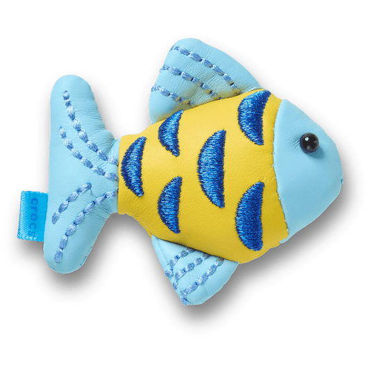 Crocs On sale | Blue and Gold Sparkle Fish Jibbitz™ charms
