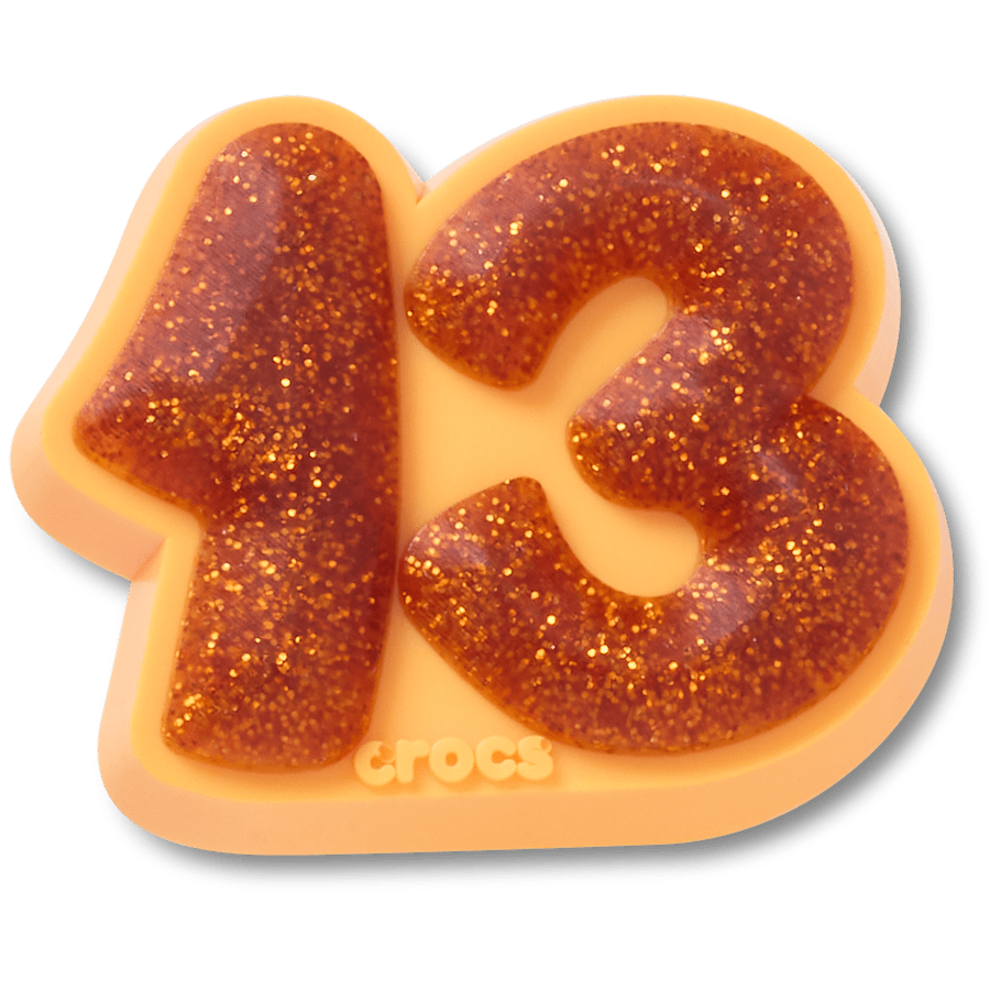 Crocs | Orange Sparkly Number 13 Jibbitz™ charms