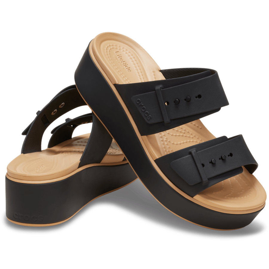 Crocs New | Brooklyn Buckle Matte Wrap Low Wedge