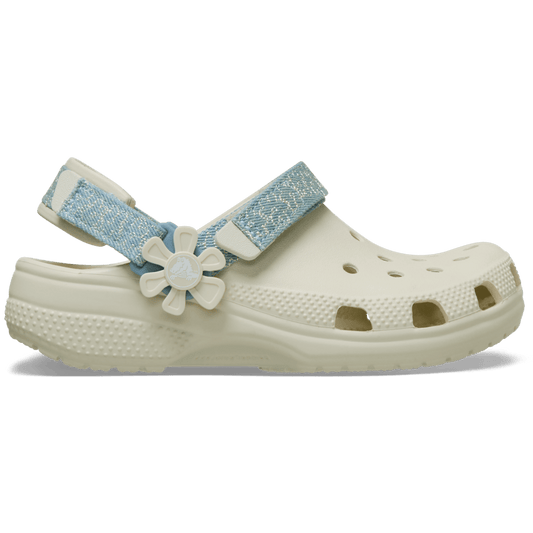 Crocs Sale | Kids’ Classic Denim Flower Adjustable Backstrap Clog