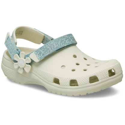 Crocs - Kids’ Classic Denim Flower Adjustable Backstrap Clog Kids